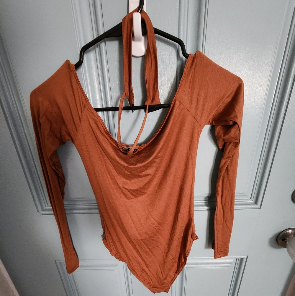 Fashion Nova Terracotta Long Sleeve Bodysuit - Picture 3 of 4